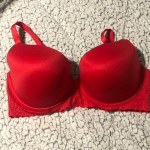 Aerie red lace Demi push up bra